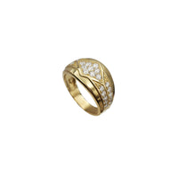 Rhombus Band Men CZ Ring (10K)