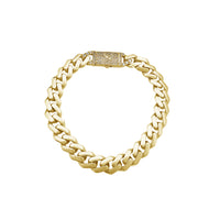 Lightweight Monaco Yellow Iced-Out Lock Anklet (14K).