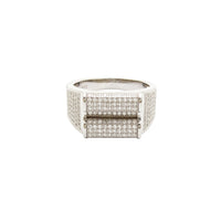 Iced-Out Horizontal Cylinder Duo Ring