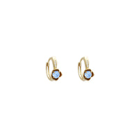 Zirconia Rose Huggie Earrings (14K)