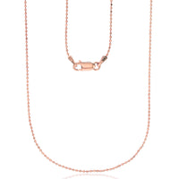 Rose Gold Bead Diamond Cut Ball Chain (14K)