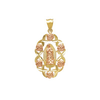 Roses & X Frame Virgin Mary Pendant (14K) Popular Jewelry New York