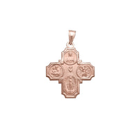Reversible Saints Catholic Cross Pendant (14K)