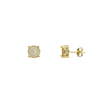 Circular Milgrain Ice Cluster Stud Earrings (14K)