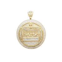 Round Last Supper CZ Pendant (14K)