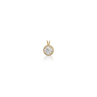 Round Halo Solitaire Yellow Gold Pendant (14K) Popular Jewelry New York