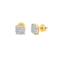 Diamond Round Stud Earrings (14K)