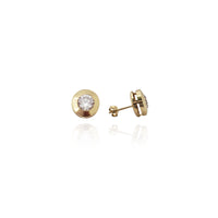 Rounded CZ Earrings (14K) New York Popular Jewelry