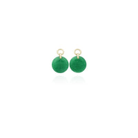 Rounded Jade Earrings (14K) New York Popular Jewelry