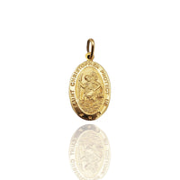 Oval Shape Saint Christopher Pendant (14K)