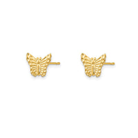 Glossy Butterfly Stud Earrings (14K)