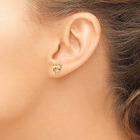 Dolphin Heart-Shape Stud Earrings (14K)