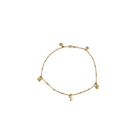 Sun Moon Charms Anklet Bracelet (14K).