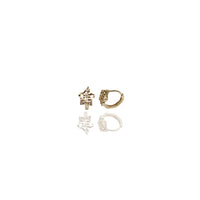 Star CZ Huggie Earrings (14K)