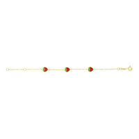 Enamel Strawberry Bracelet (14K).