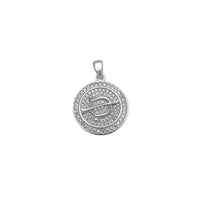 Sagittarius Zodiac Sign Medallion Pendant (White Silver) Popular Jewelry New York