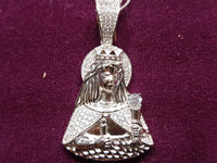 Iced-Out Saint Barbara Pendant Silver - Lucky Diamond 恆福珠寶金行 New York City 169 Canal Street 10013 Jewelry store Playboi Charlie Chinatown @luckydiamondny 2124311180