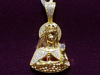 Iced-Out Saint Barbara Pendant Silver - Lucky Diamond 恆福珠寶金行 New York City 169 Canal Street 10013 Jewelry store Playboi Charlie Chinatown @luckydiamondny 2124311180