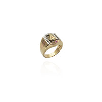 Tri-Color Saint Barbara CZ Ring (14K) New York Popular Jewelry