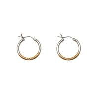 Sandblaster-Polished Two-Tone Hoop Earrings (14K) Popular Jewelry New York