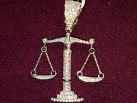 Iced Out Balance Scales Pendant Silver - Lucky Diamond 恆福珠寶金行 New York City 169 Canal Street 10013 Jewelry store Playboi Charlie Chinatown @luckydiamondny 2124311180