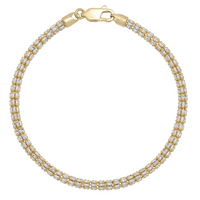Two-Tone Iced Anklet Bracelet (10K).