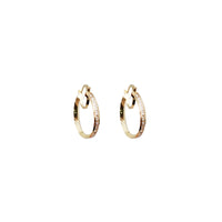 Secured Hoop CZ Earrings (14K)