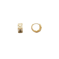 Shiny CZ Huggie Earrings (14K)