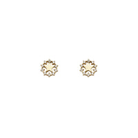 Shiny Star CZ Stud Earrings (14K)