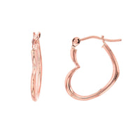 Rose Gold Sideways Heart Shaped Earrings (14K) Popular Jewelry New York