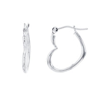 White Gold Sideways Heart Shaped Earrings (14K) Popular Jewelry New York