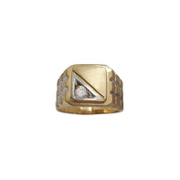 Split Square Zirconia Signet Ring (14K)