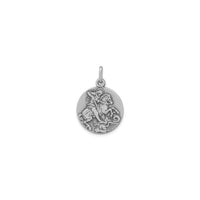 Antique Reversible Saint George Medallion Charm (Silver) front - Popular Jewelry - New York