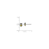 Bee Enamel Stud Earrings (Silver) scale - Popular Jewelry - New York