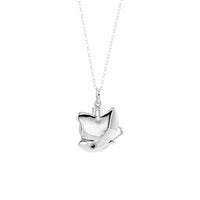 Butterfly Contoured Ash Holder Necklace (Silver) back - Popular Jewelry - New York