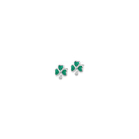 Petite Shamrock Stud Earrings (Silver) side - Popular Jewelry - New York