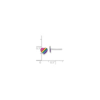 Rainbow Heart Stud Earrings (Silver) scale - Popular Jewelry - New York
