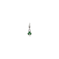 Shamrock Enameled Charm (Silver) front - Popular Jewelry - New York
