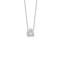 Smiling Buddha Necklace (Silver) front - Popular Jewelry - New York