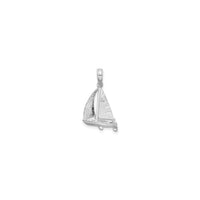 Textured 3D Sailboat Pendant (Silver) reverse - Popular Jewelry - New York