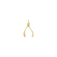 Wishbone Charm yellow (Silver) front - Popular Jewelry - New York