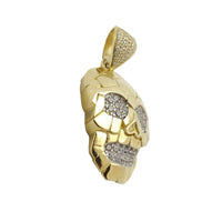 Carved Skull CZ Pendant (14K).