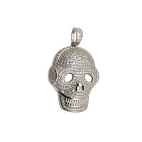 Skull with Headphones CZ Pendant (Silver) Popular Jewelry New York