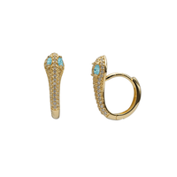 Zirconia Snake Hoops Earrings (14K)