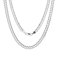 Diamond Cut Solid Italian Cuban Chain (Silver)