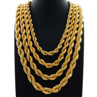 Solid Diamond-Cut Rope Chain (14K)