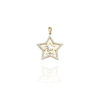 Star Within Star CZ Pendant (14K)
