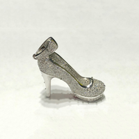 High Heel CZ Iced-Out Pendant (Silver) - Popular Jewelry New York