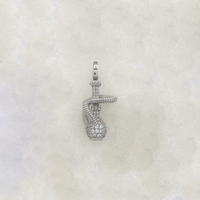 Iced-Out Hookah Pendant Silver - Popular Jewelry