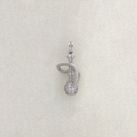 Iced-Out Hookah Pendant Silver - Popular Jewelry